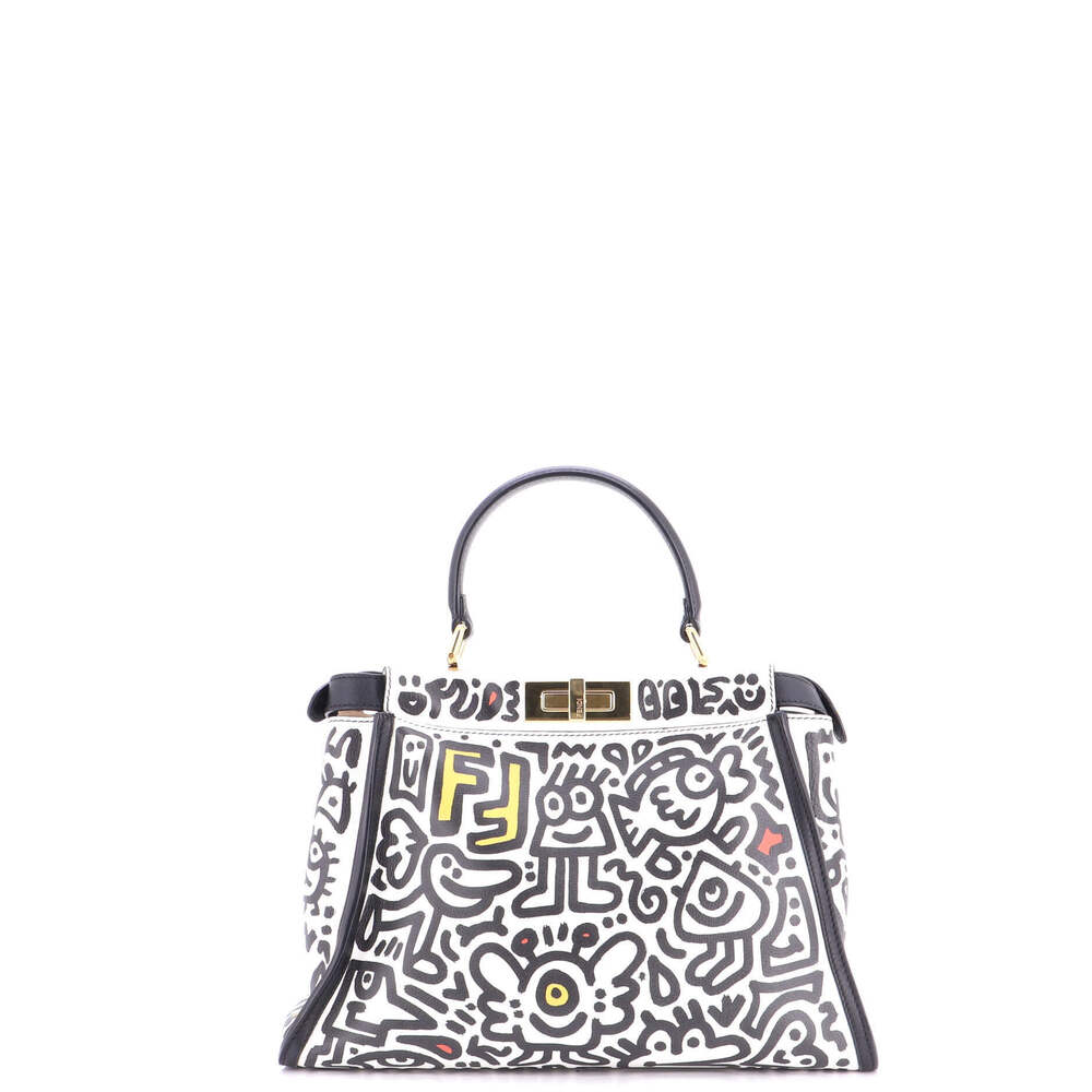 Fendi Regular x Mr. Doodle Peekaboo Iconic Bag Printed Leather - Picture 3 of 5
